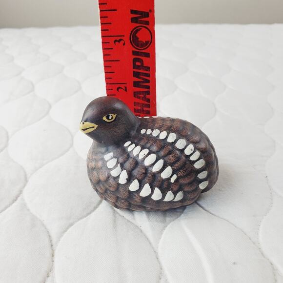 Vintage Handmade & Painted Small Ceramic Pheasant Figurine Bird Brown Decor - Picture 6 of 7